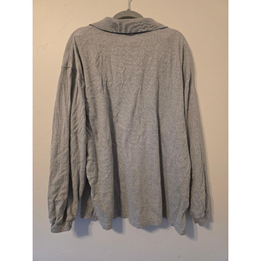 Murano Men’s Gray Long Sleeve Polo Shirt XXL 100% Cotton Casual Classic Fit - Picture 2 of 4